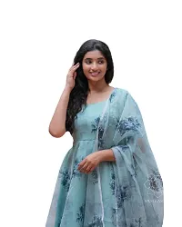 Stylish Fancy Designer Georgette Ethnic Gown With Dupatta For Women-thumb1