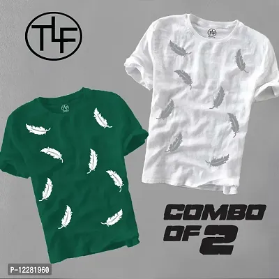 Classic Cotton Printed Tshirt for Men, Pack of 2