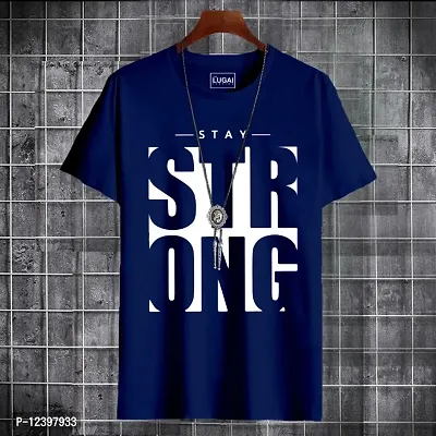 Blue Party wear cotton T-Shirt  for man.-thumb0