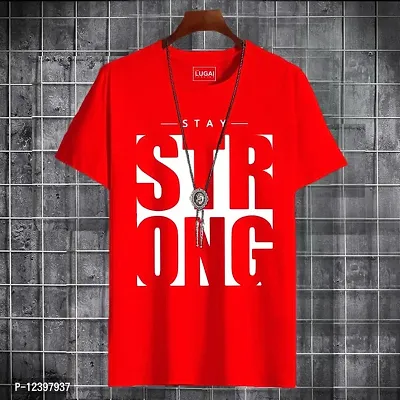 Red Party wear cotton T-Shirt  for man.