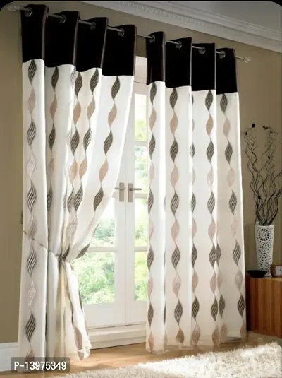 TLF Eyelet Printd Polycotton Curtain for Door Pack of 1-thumb0