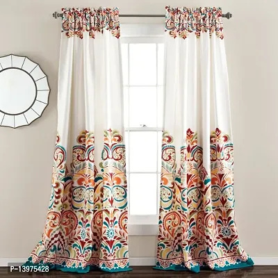 TLF Eyelet Printd Polycotton Curtain for Door Pack of 1-thumb0