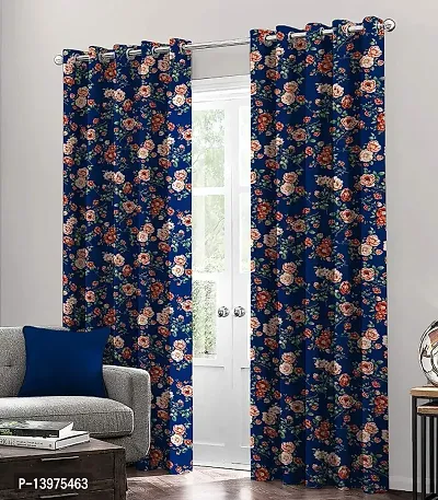 TLF Eyelet Printd Polycotton Curtain for Door Pack of 1-thumb0