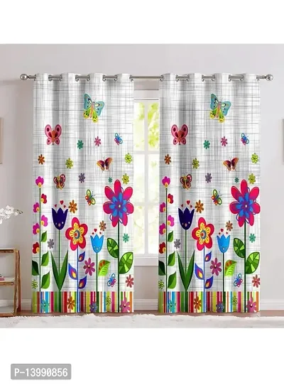 TLF Eyelet Printd Polycotton Curtain for Door pack of 1-thumb0