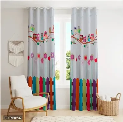 TLF Eyelet Printd Polycotton Curtain for Door pack of 1-thumb0