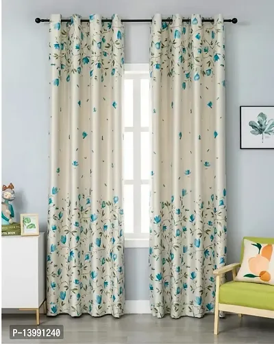 TLF Eyelet Printd Polycotton Curtain for Door pack of 1-thumb0