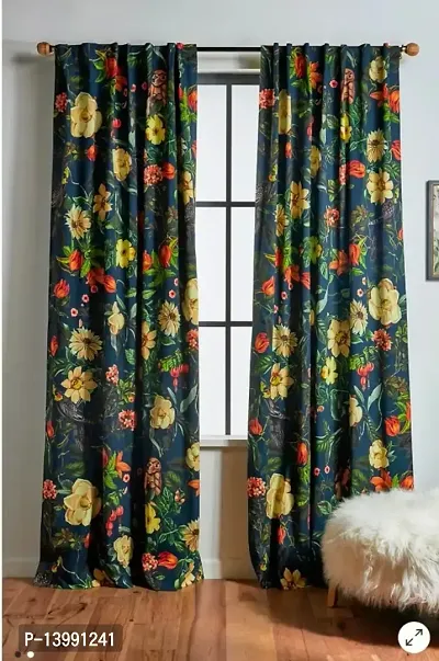 TLF Eyelet Printd Polycotton Curtain for Door pack of 1