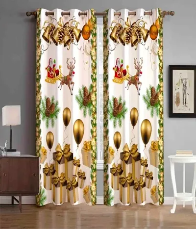 Set of 2- Printed Polyester Door Curtains