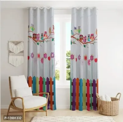 TLF Eyelet Printd Polycotton Curtain for Door pack of 1