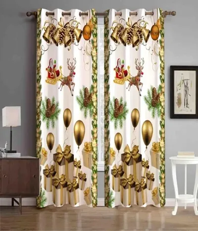 Set of 2- Digital Print Polyester Door Curtains