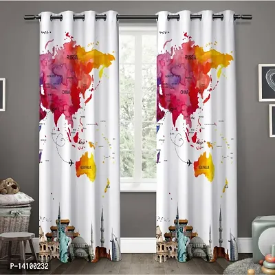 JV Printed Polyester Eyelet Fittin Door Curtain pack of 1