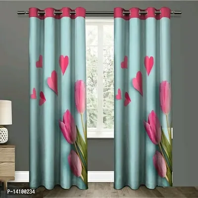 JV Printed Polyester Eyelet Fittin Door Curtain pack of 1-thumb0