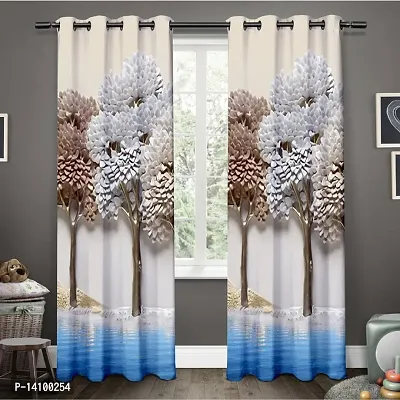 JV Printed Polyester Eyelet Fittin Door Curtain pack of 1-thumb0