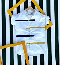 White Cotton Striped Casual Shirts For Men-thumb1