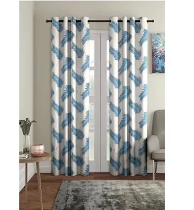 FasHome Polyester Eyelet Fitting Long Door Curtains - Pack Of 2