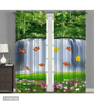 TRAMB  Polyester Light Filtering Printed Curtain for Home, Office, Kids Room PACK OF 1