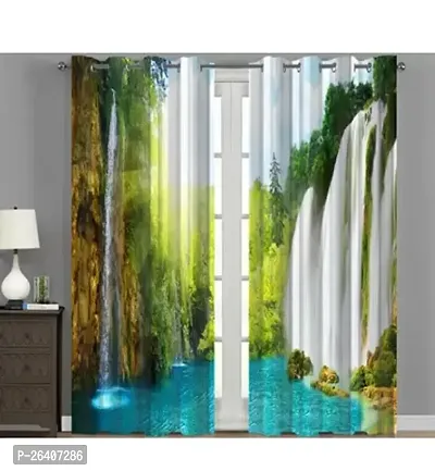 TRAMB  Polyester Light Filtering Printed Curtain for Home, Office, Kids Room PACK OF 1-thumb0