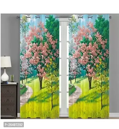 TRAMB  Polyester Light Filtering Printed Curtain for Home, Office, Kids Room PACK OF 1