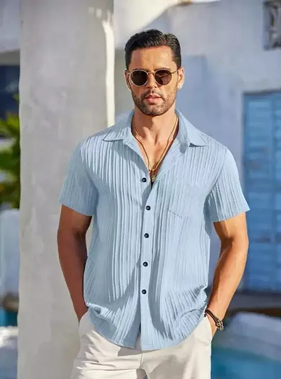 Exclusive Trendy Cotton Blend Solid Casual Shirt For Men