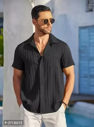 Trendy Cotton Blend Solid Casual Shirts For Men