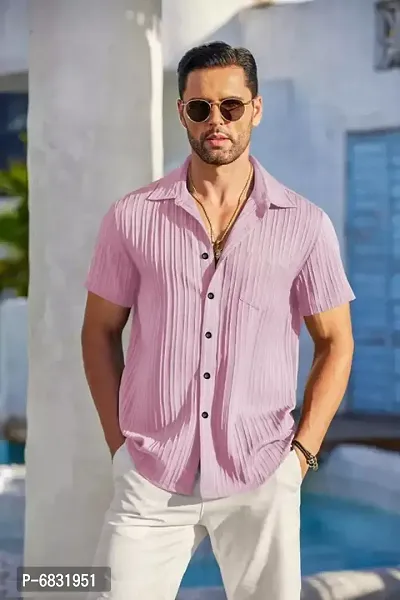Multicoloured Polycotton Self Pattern Casual Shirts For Men
