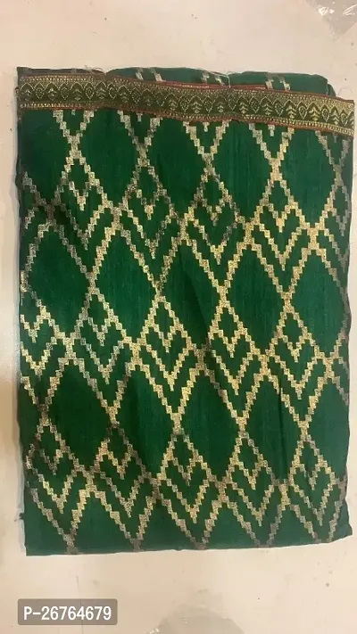 Beautiful Green Silk Blend Saree With Blouse Piece