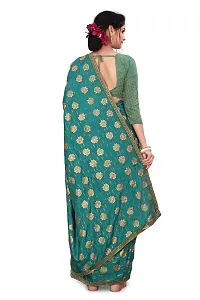 Beautiful Blue Cotton Silk Saree With Blouse Piece-thumb1