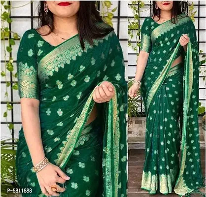 Women's Lichi Silk Saree with Blouse Piece-thumb0