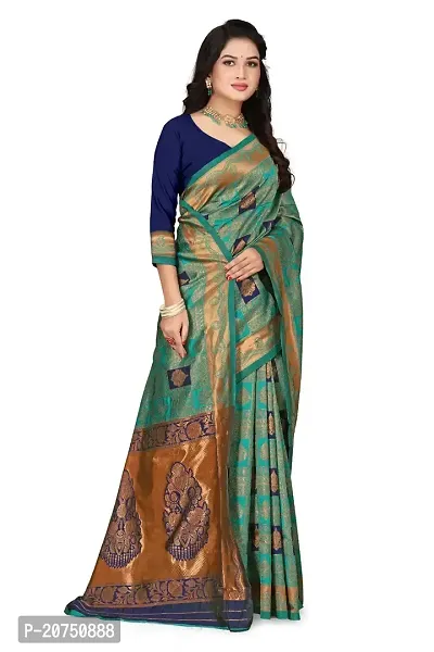 Classic Art Silk Jacquard Saree with Blouse piece-thumb3