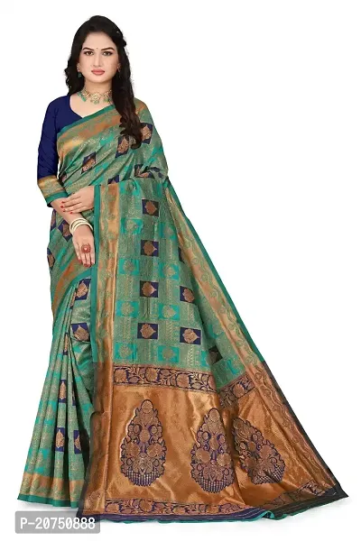 Classic Art Silk Jacquard Saree with Blouse piece-thumb2