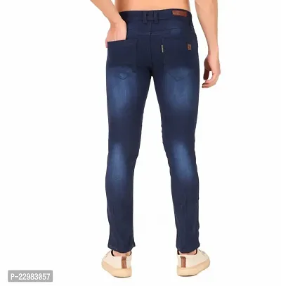 Stylish Blue Denim Mid-Rise Jeans For Men-thumb2