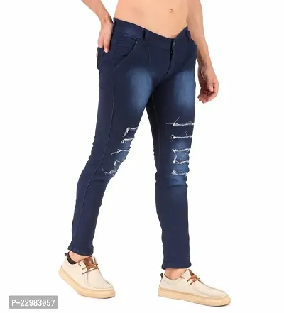 Stylish Blue Denim Mid-Rise Jeans For Men-thumb3