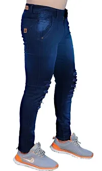 Stylish Blue Denim High-Rise Jeans For Men-thumb2