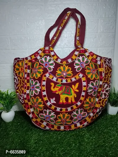 Jaipuri Elephant Embroidered Handbag
