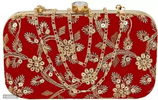 Jaipuri Embroidered Box Clutch-thumb0