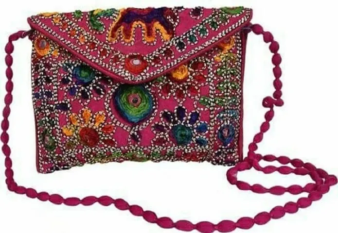 Stylish Jaipuri Silk Sling Envelope Bags For Women