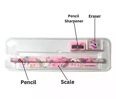 Disney Princess Design Metal Pencil Set Box For Girls Disney Art Metal Pencil Box  (Set of 1, Pink)-thumb3
