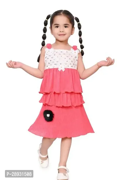 Stylish Multicoloured Cotton Dress For Girls