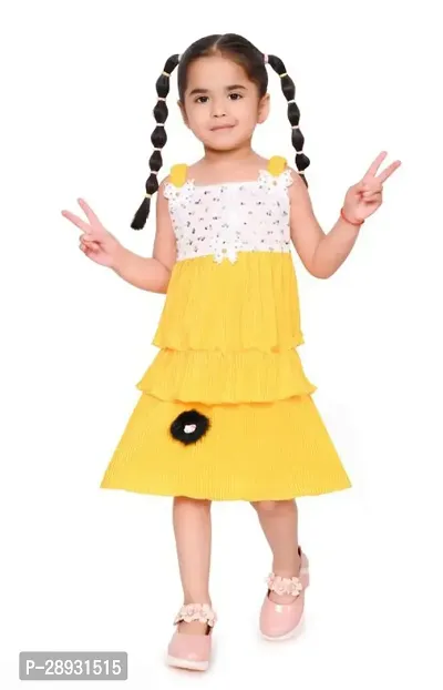 Stylish Multicoloured Cotton Dress For Girls-thumb0