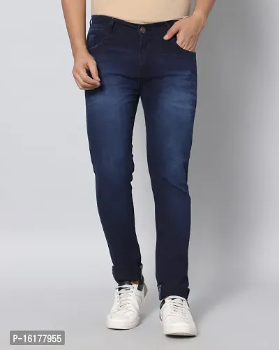 Stylish Cotton Blend  High-Rise Jeans For Men