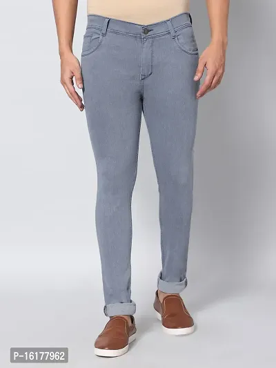 Stylish Cotton Blend  Mid-Rise Jeans For Men-thumb0