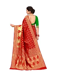 party saree in green and red jacquard banarasi silk saree-thumb2