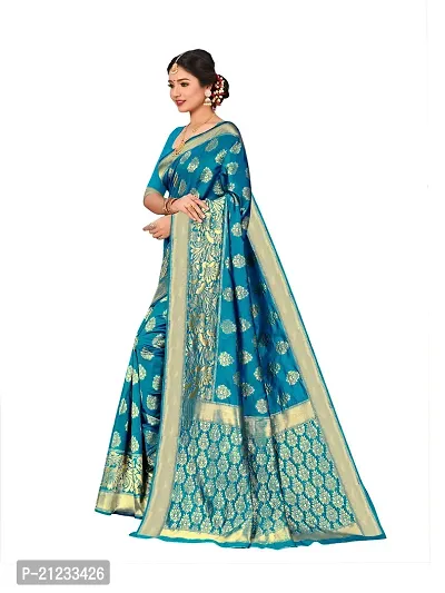 Classic Banarasi Silk Jacquard Saree with Blouse piece-thumb3