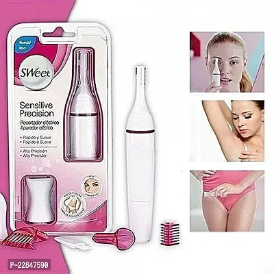 Suryvanshi Eyebrow body bikini Trimmer hair removal tool remover machine shaper Women Ladies Girls Electric private part fully safe Sensitive Touch Runtime: 30 min Trimmer for Women (White)-thumb0