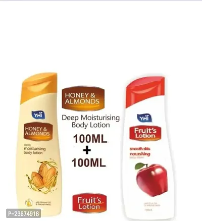 YHI Body Lotion Winter smooth Honey Almond and Fruit Flavour Combo 300ML+300ML Pack of 2