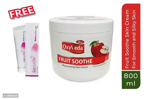 Oxyveda Fruit Soothe Skin Moisturizer Cream (800 ml) | Skin Softening, Moisturizing  Smoothening | Ideal for All Skin Types  (800 ml) with Free Skin sunlight cream pack of 2-thumb0