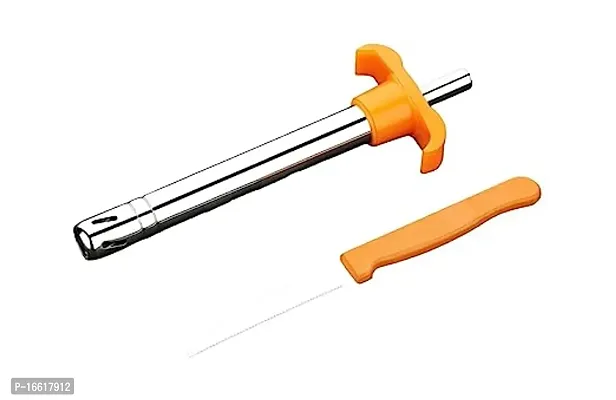 Regular Steel Gas Lighter With Orange Knife For Kitchen Use