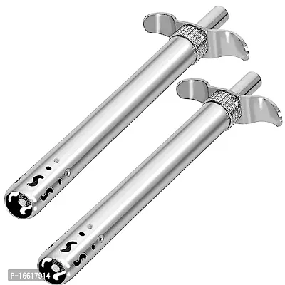 Waterproof Stainless Steel Heavy Duty Gas Lighter For Kitchen Use -Pack Of 2, Silver-thumb0