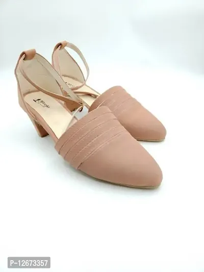 Elegant Brown PU Self Design Sandals For Women-thumb0