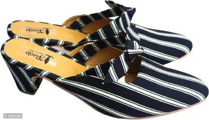 Elegant Black PU Self Design Sandals For Women